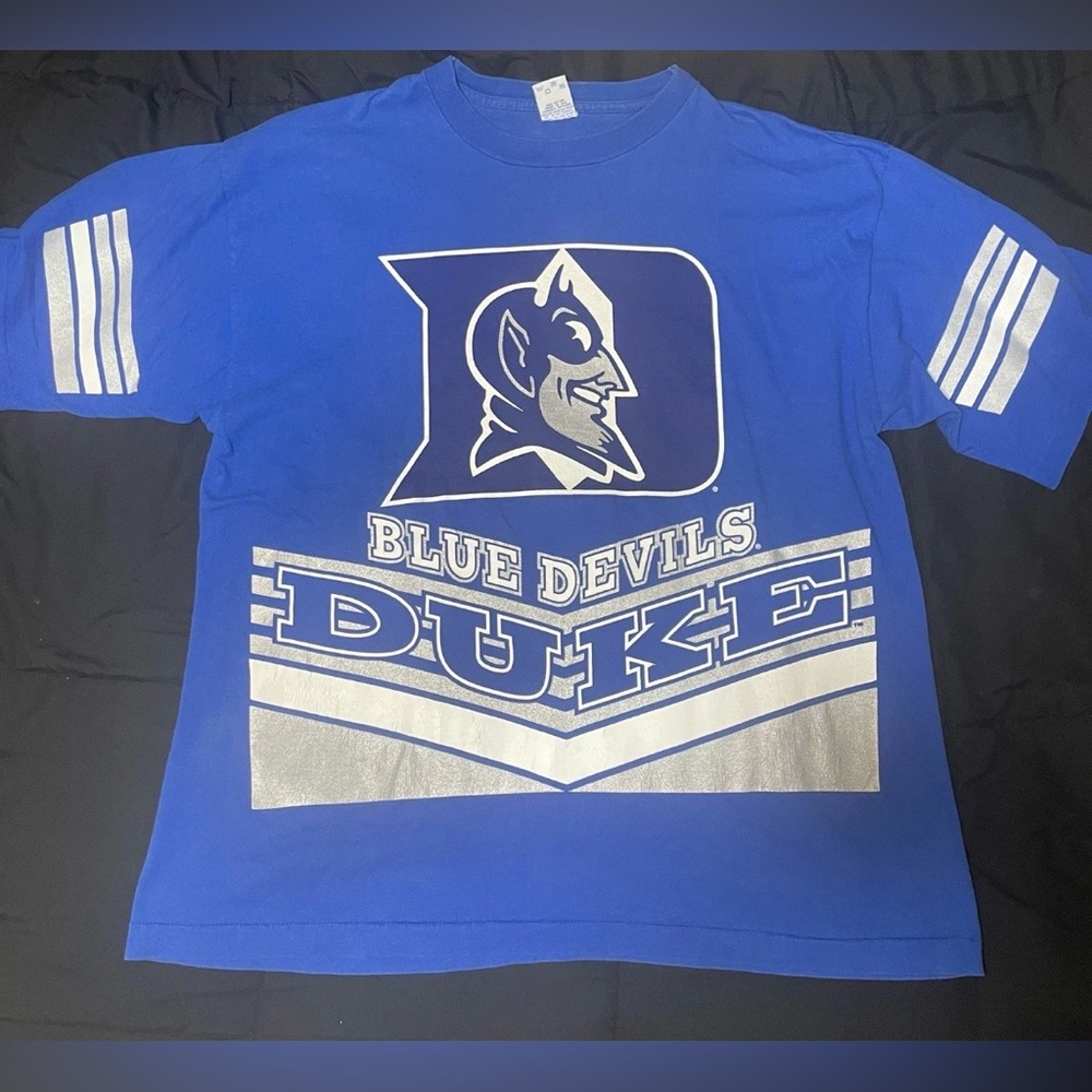 1990s Vintage Duke Blue Devils Salem Sportswear T Shirt Mens L AOP Graphics